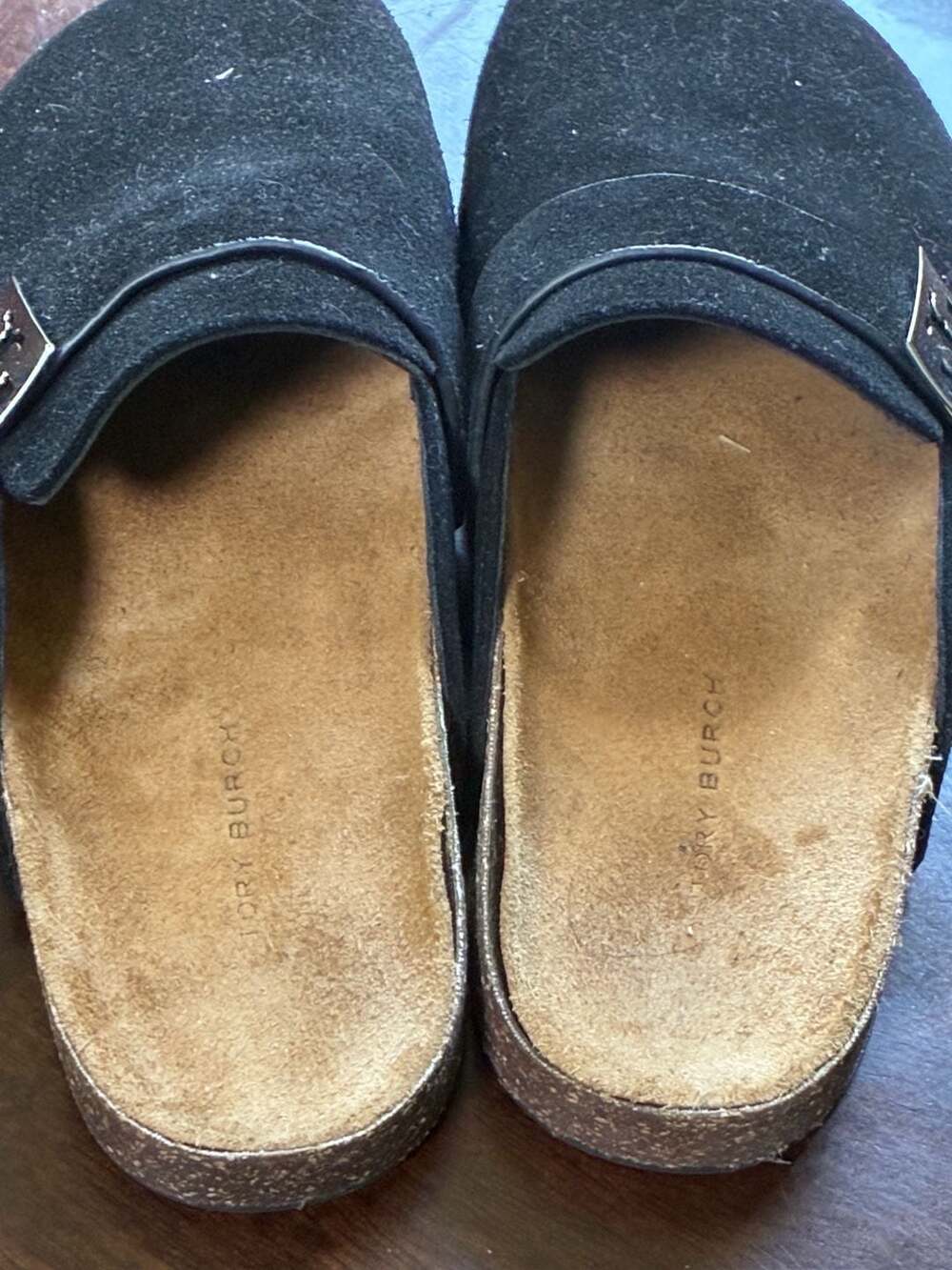 Tory Burch Mellow Black Suede Mules - Picture 3 of 4